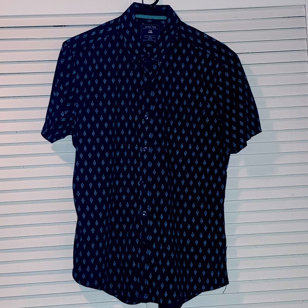 Level Ten Black Pattern Dress shirt